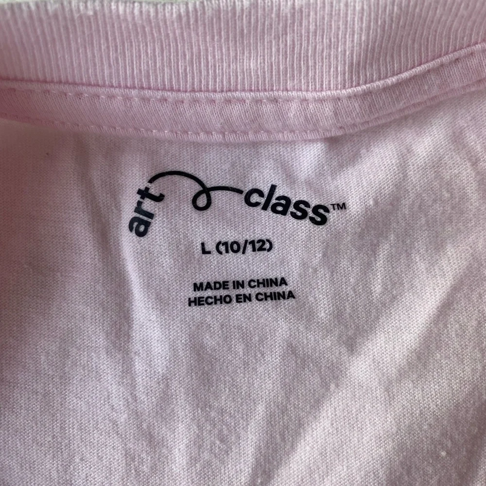 Art Class T-Shirt Pink‎ Graphic Smiley Face Positive Doing My Best Size L 10/12